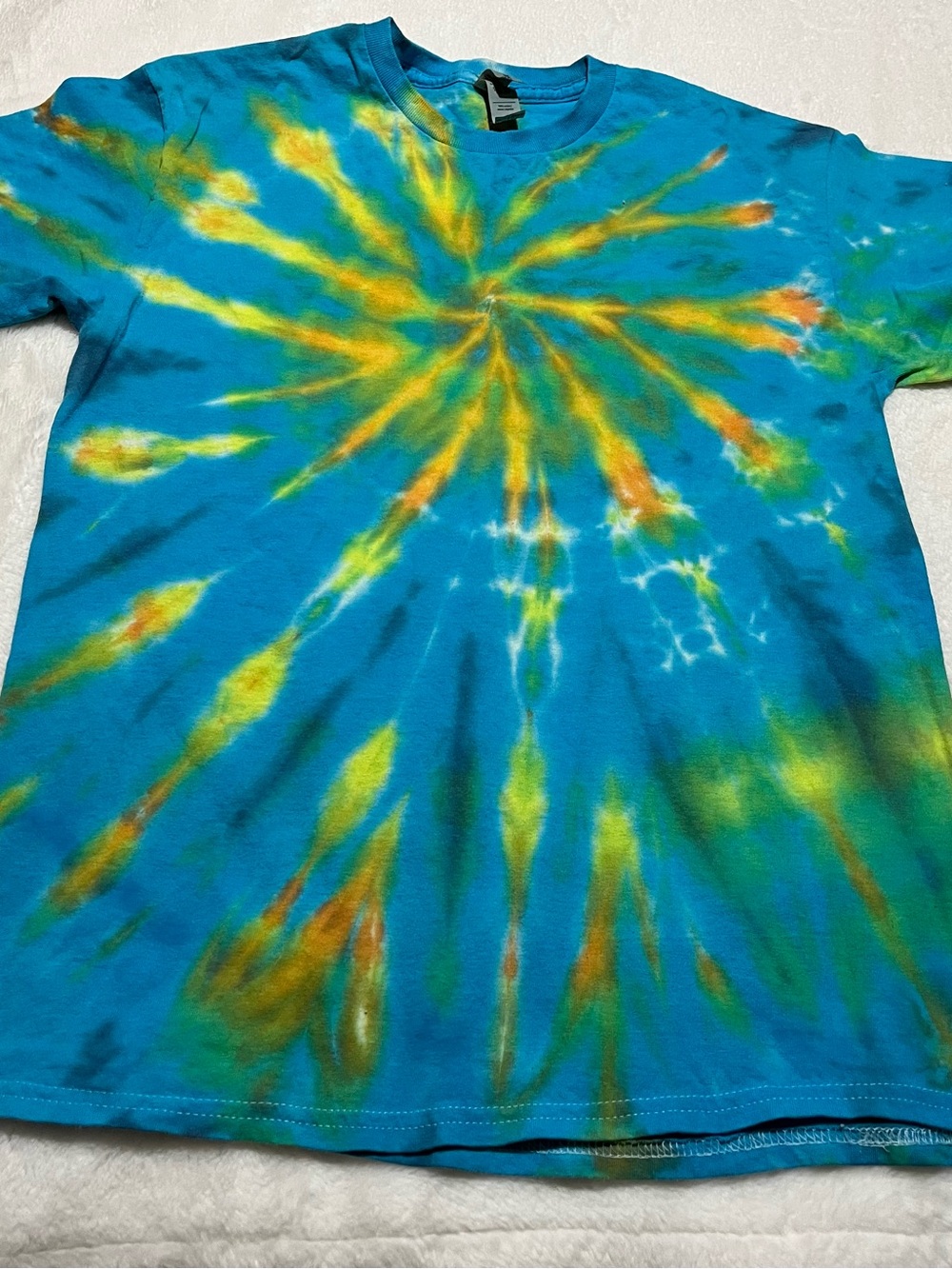 New Tie-Dye Short Sleeve Tee - Blue & Yellow